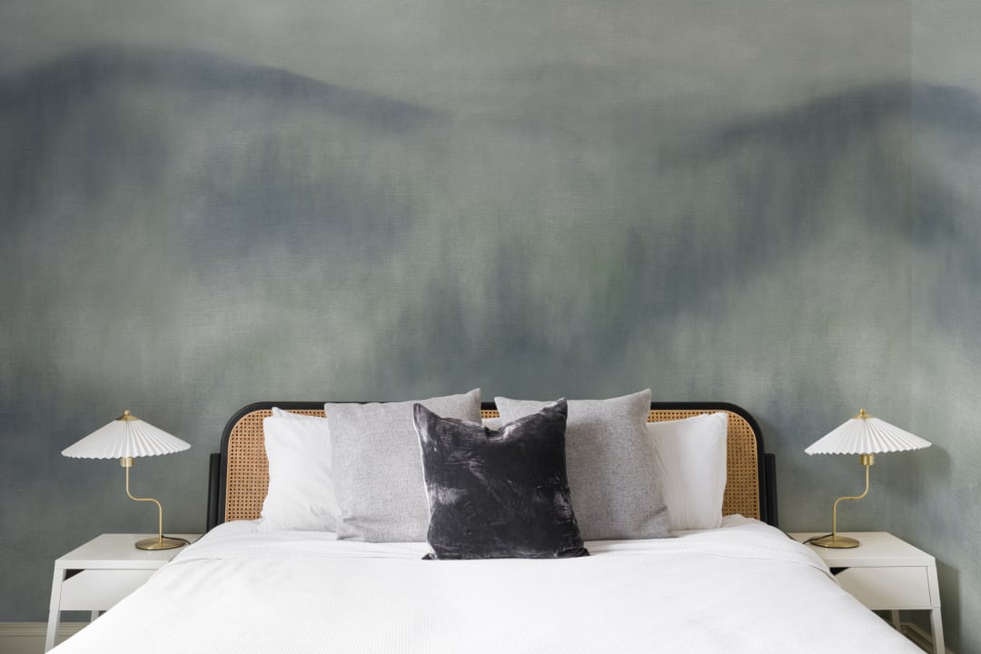Green Misty Forest Fusion Nature Mural