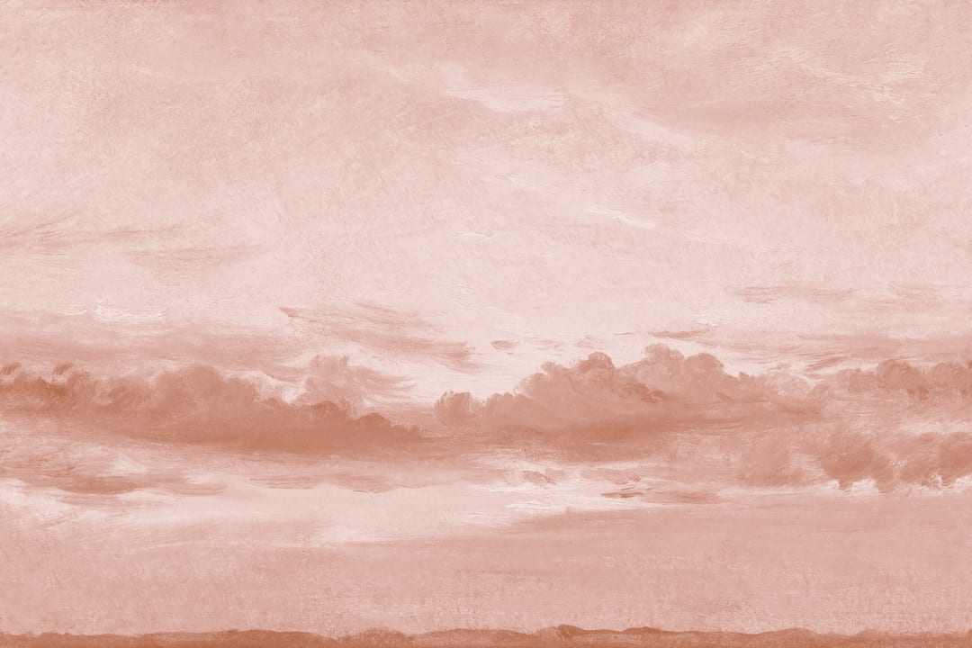 Lyserødt John Constable solnedgangsmaleri fototapet