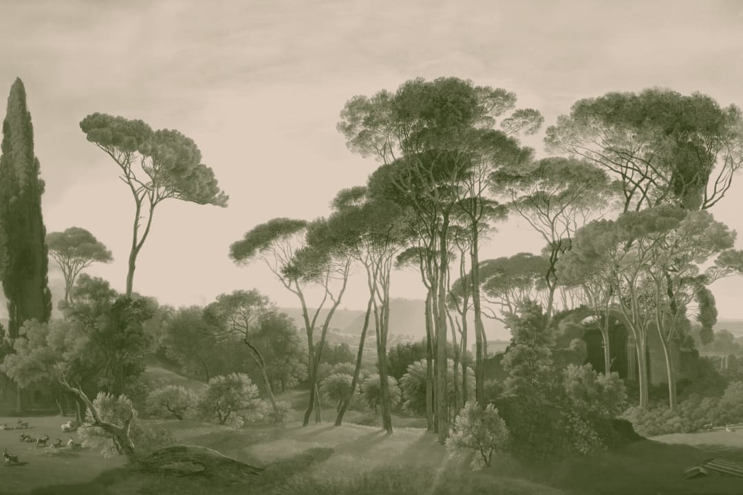 Grøn Tivoli skov landskabsmaleri fototapet