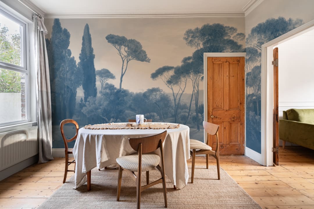 Blue Tivoli Forest Landscape Painting Mural