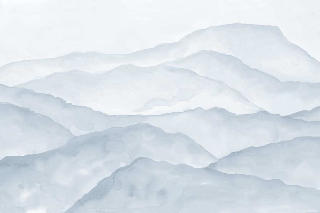 Light Blue Watercolor Mountains Mural