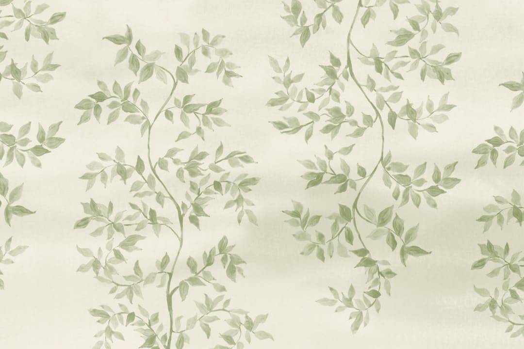 Soft Green Leaf Pattern Botanical Wall Mural