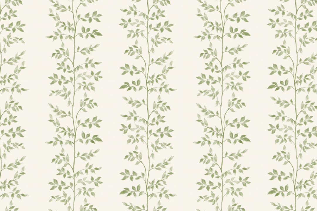 Green Leaf Pattern Botanical Wallpaper Mural