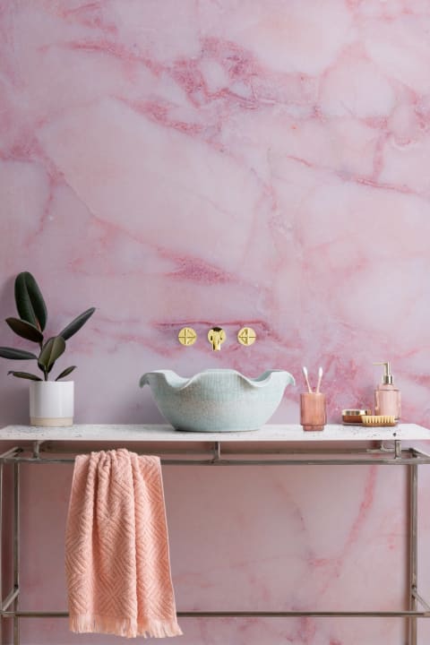 Cracked Pink Marble Wallpaper Mural