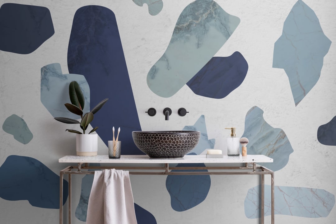 Blue Marble Terrazzo Wallpaper Mural