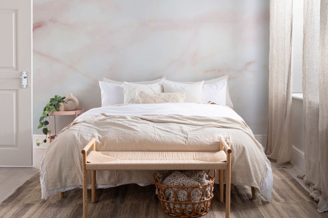 Cracked Coral Marble Effect Wallpaper Mural