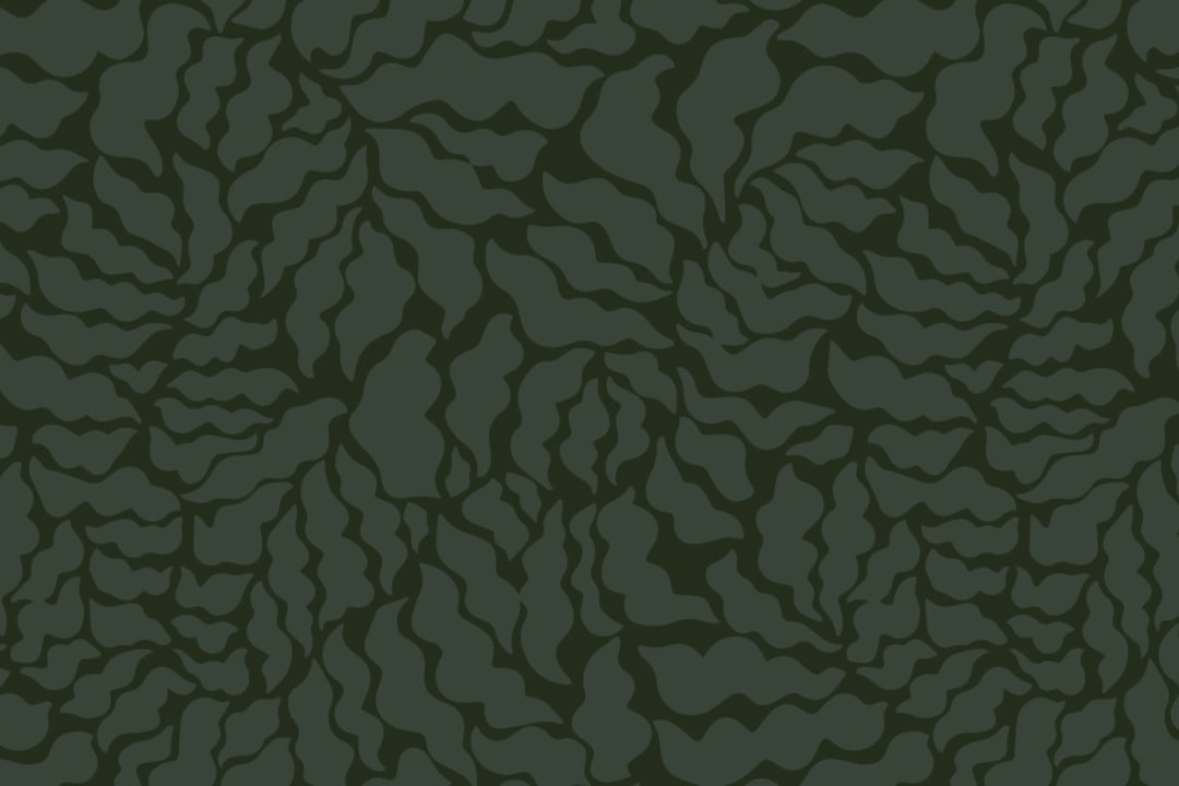 Dark Green Abstract Botanical Repeat Pattern Wallpaper