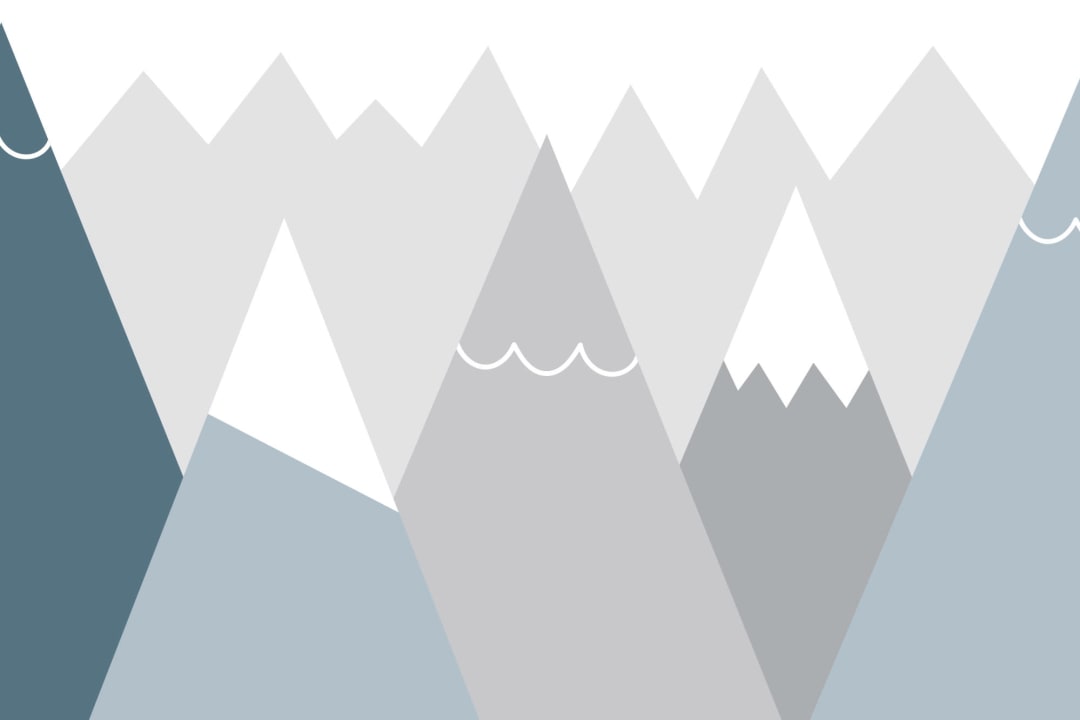 Kids Blue & Gray Mountains Wallpaper Mural