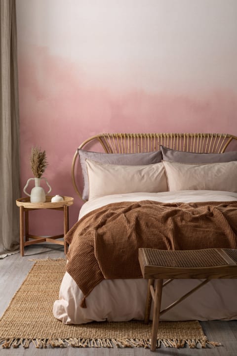 Pink Tones Ombre Fade Watercolor Wallpaper Mural