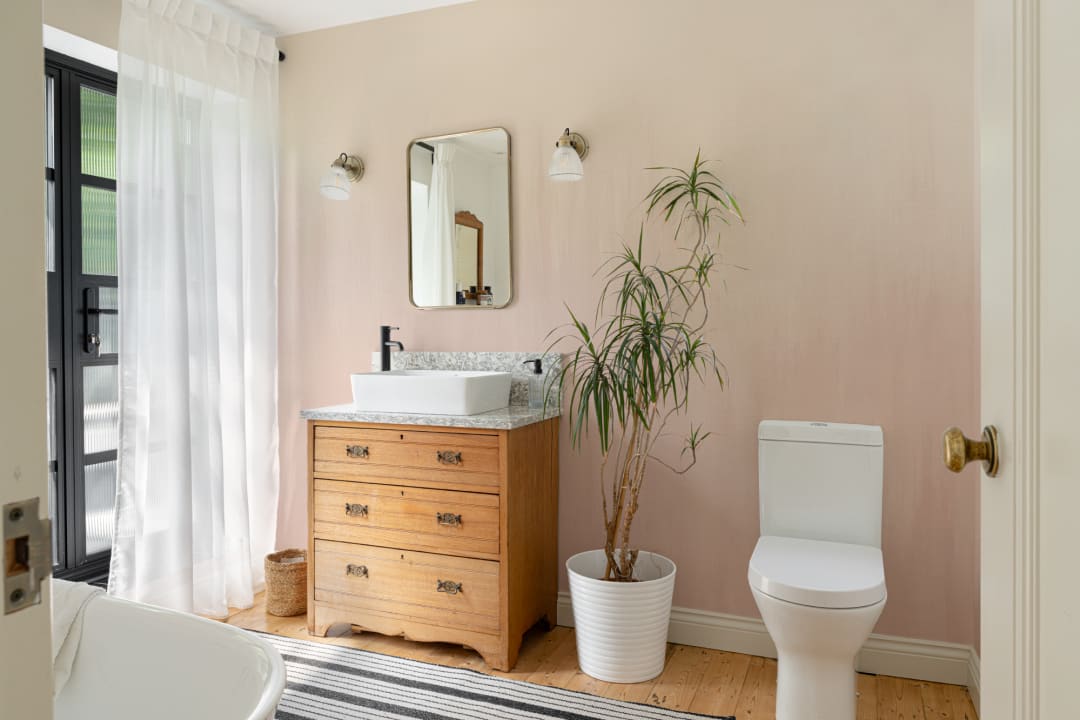 Soft Pink Gradient Abstract Mural For Serene Spaces