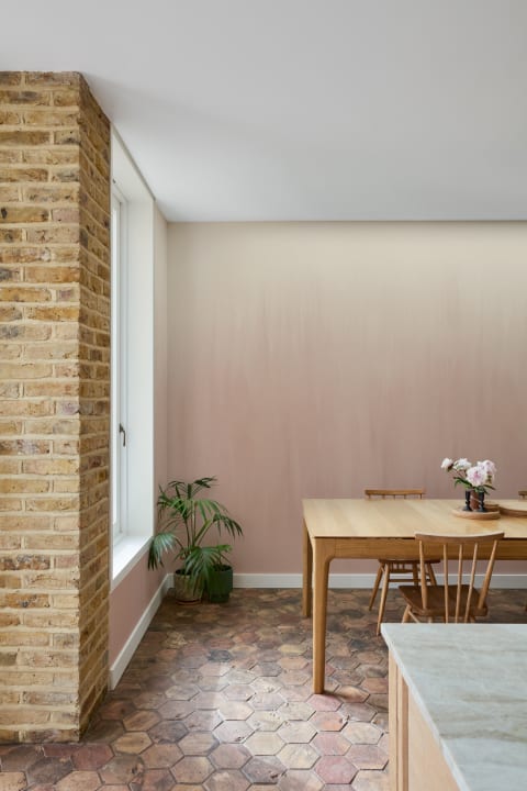 Soft Pink Gradient Abstract Mural For Serene Spaces