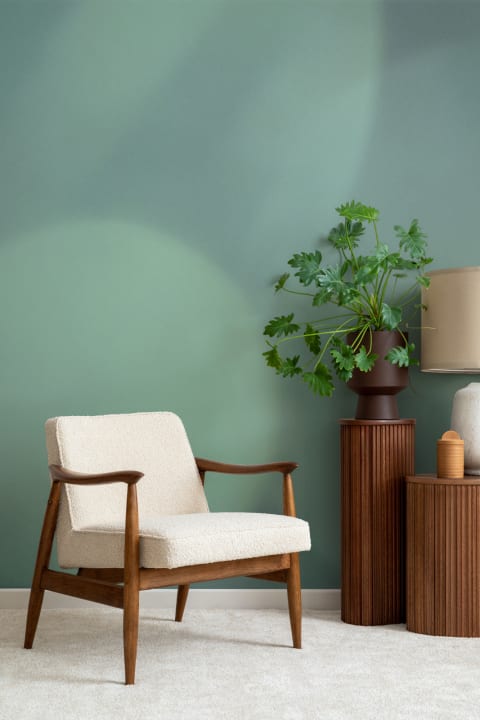 Teal Abstract Elegance Wall Mural For A Serene Atmosphere