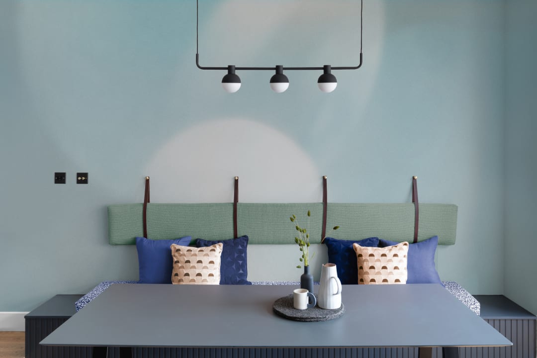 Calming Blue Abstract Orb Design Wall Mural