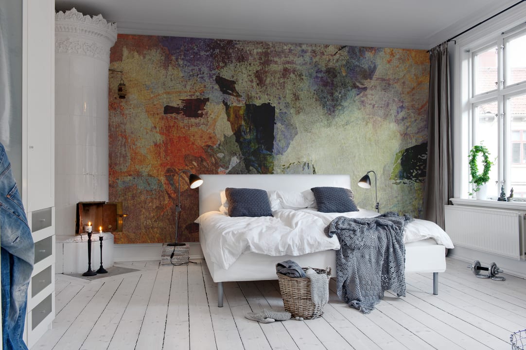 Rusty abstract wall mural