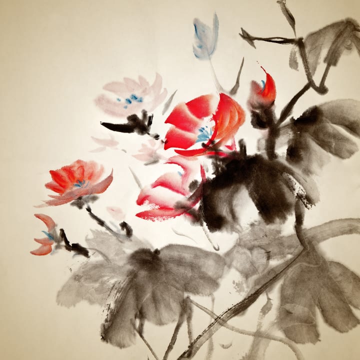 Décor mural avec motif asiatique