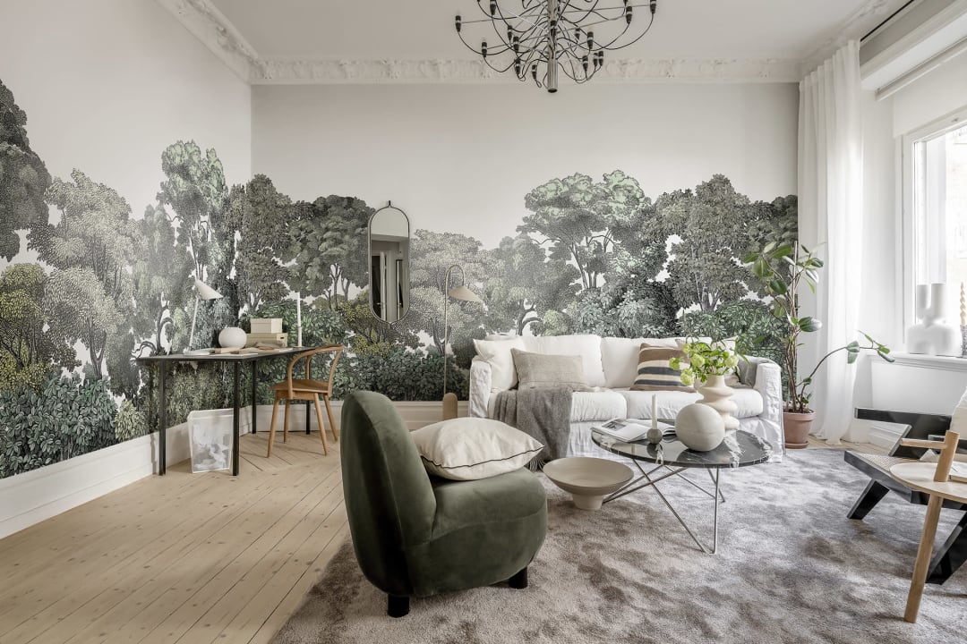 Forest wallpaper for the home or public environment