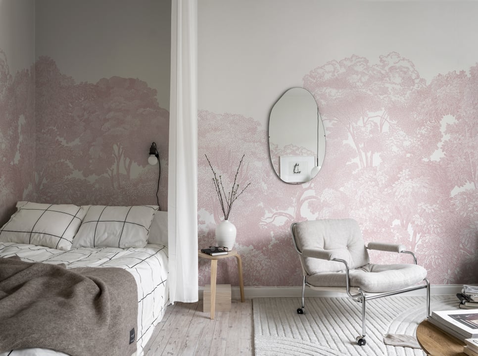 Een roze mural voor dagdromers