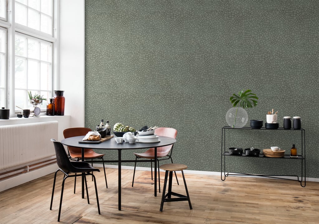 Un design craquelé sophistiqué dans un vert très doux