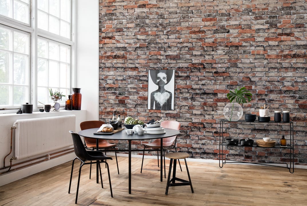 Rode bakstenen muur