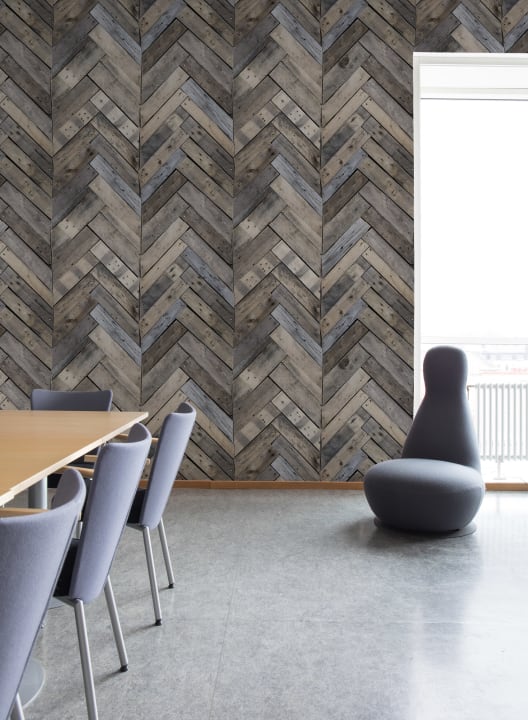 Un bois usé dans un joli motif en chevrons
