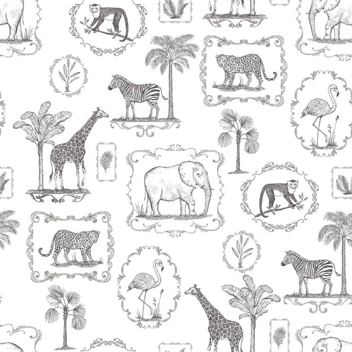 Exotic animal wall mural design