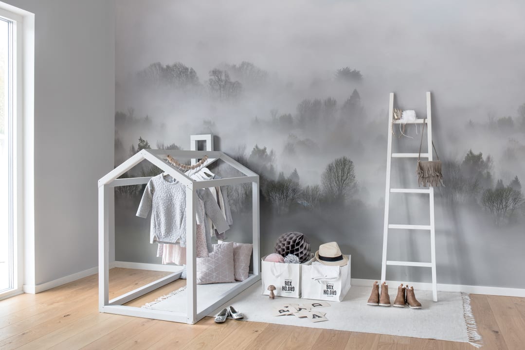 Ein nebliger Morgen als Tapetendesign