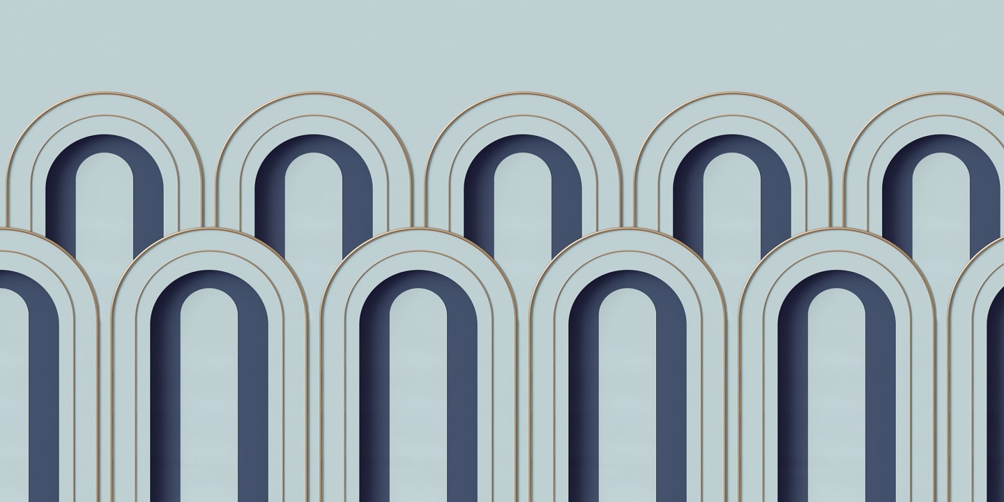 The blue queen of Art Deco carries her golden crown high