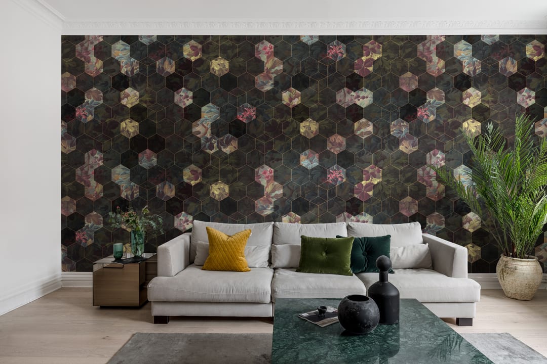 Un beau bazar d'hexagones fleuris