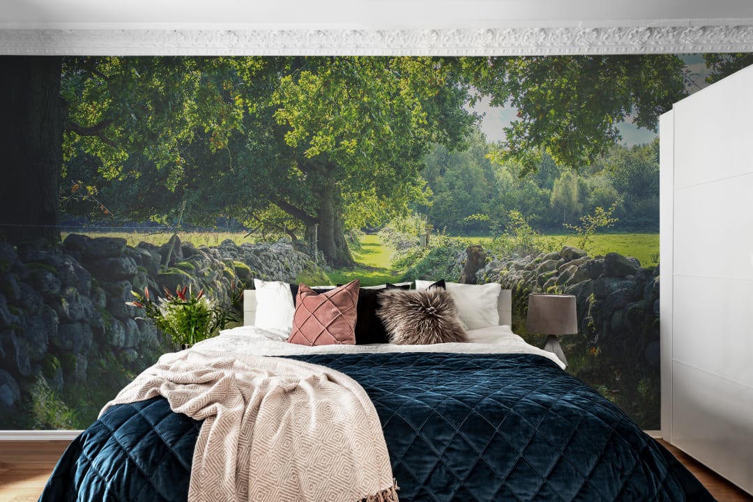 Weelderig landschap behang