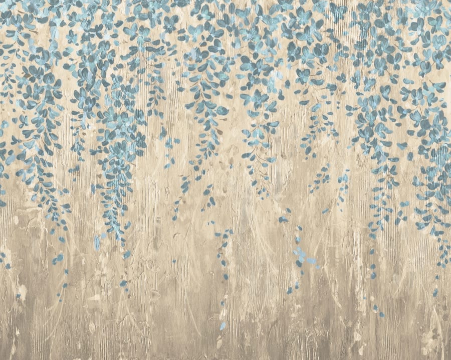 Cascade de fleurs bleues