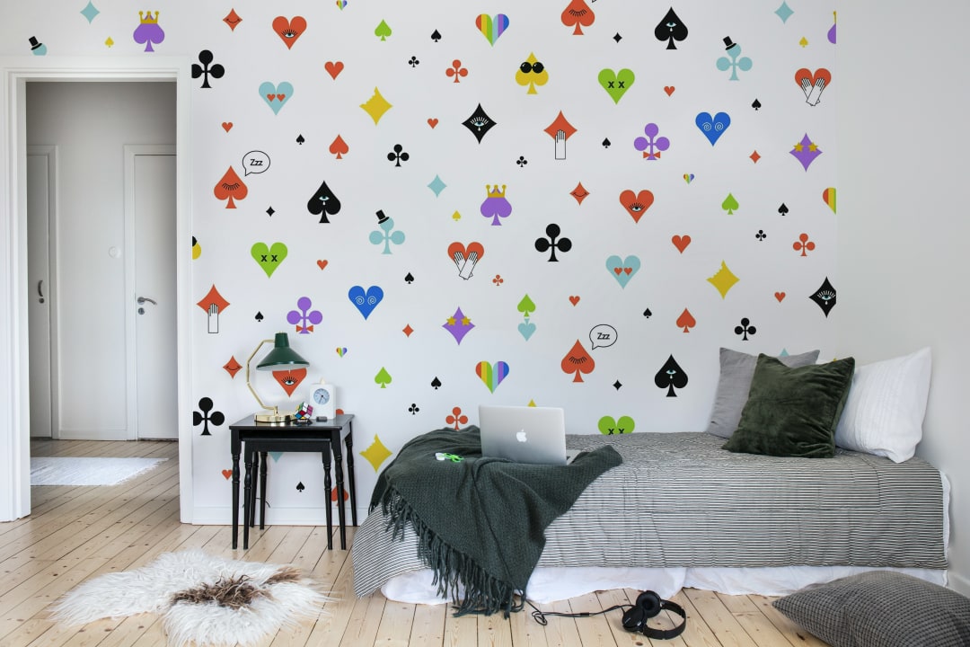 Rainbow poker print wall mural
