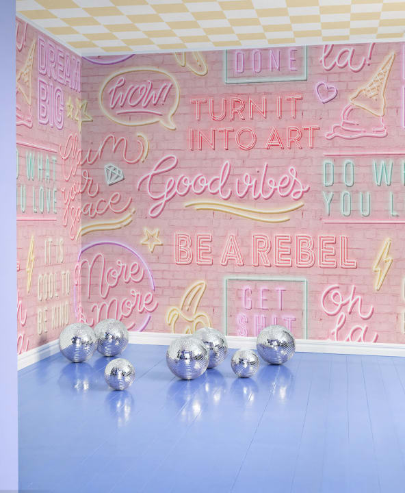 Gewagte Neon-Typografie-Tapete