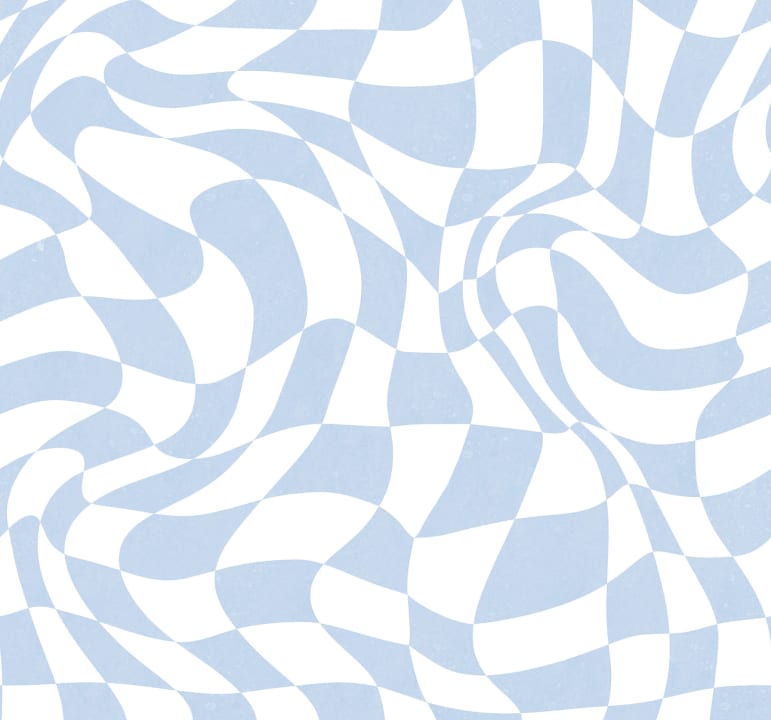 Blauw geruit maximalistisch behang