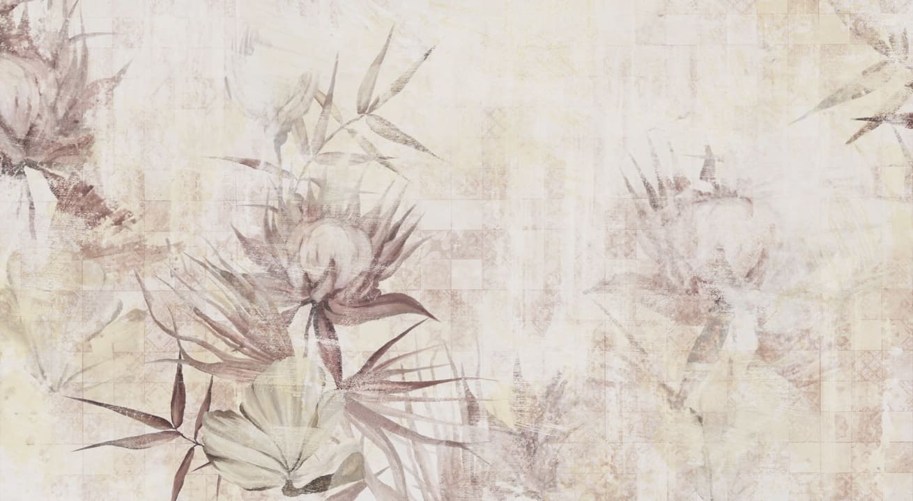 Delikat blomsterdesign på en slitt og slitt overflate
