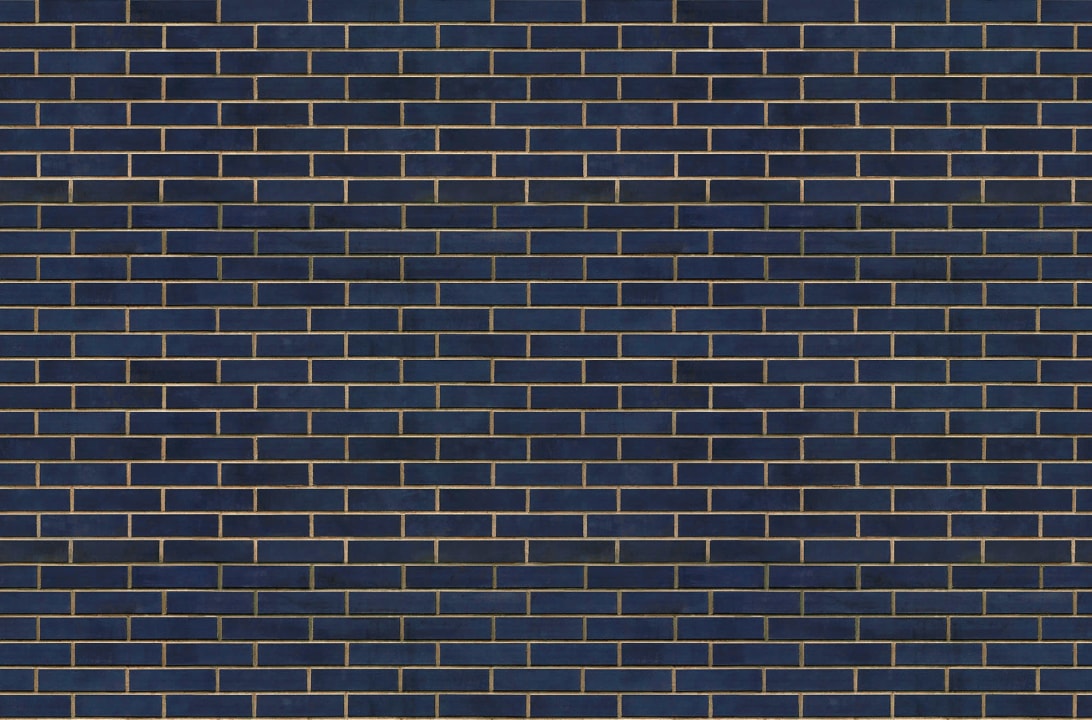 Muur van tegels in blauw