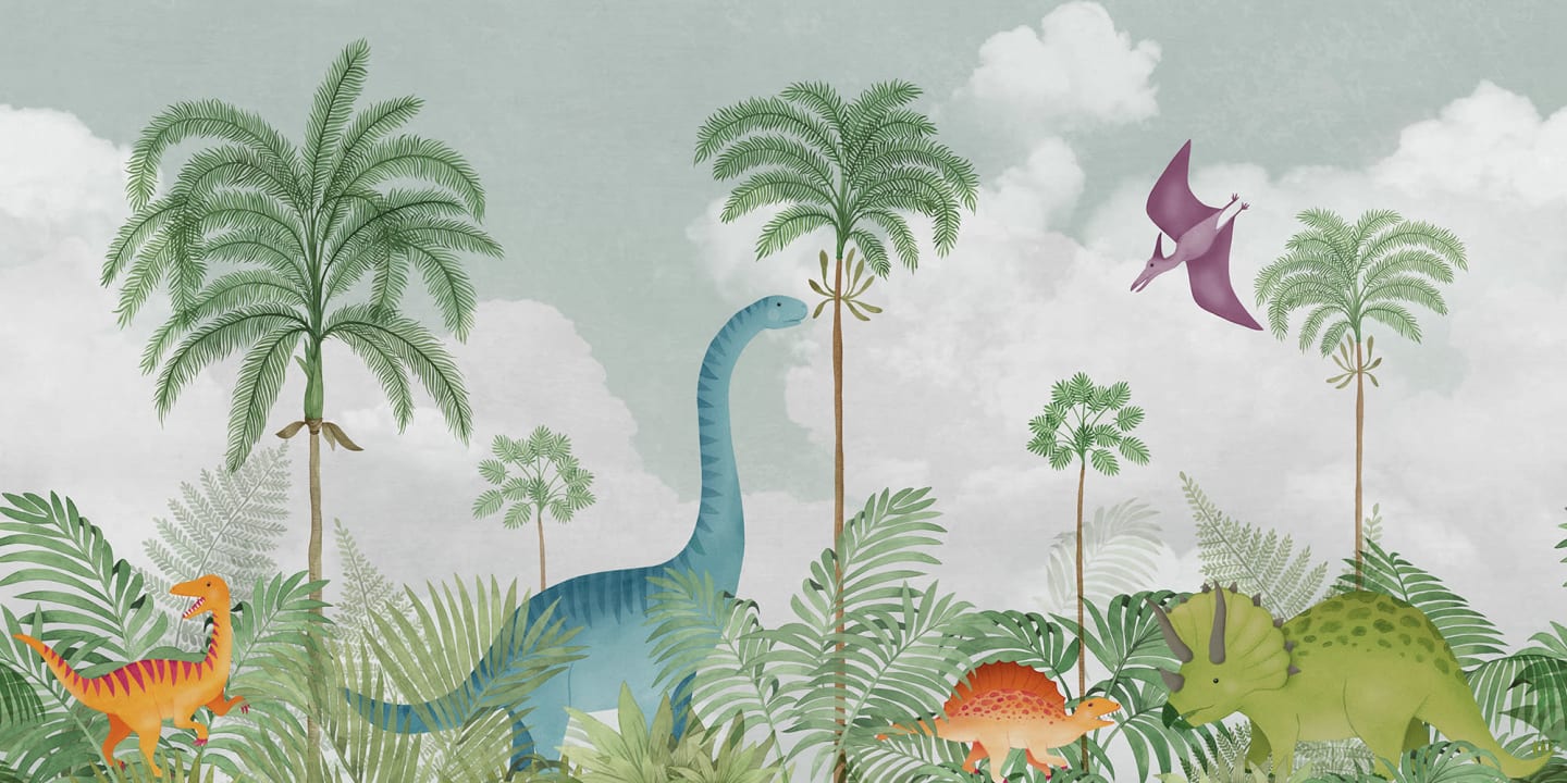 Kleurrijke dinosaurus scènes