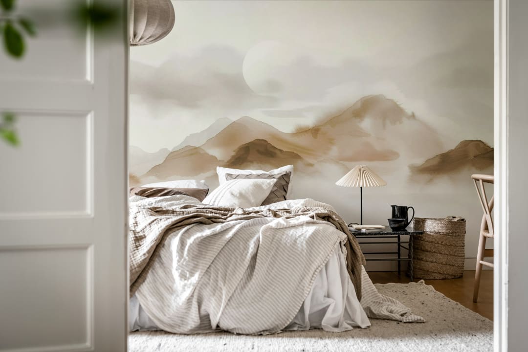 Montañas relajantes en tono beige