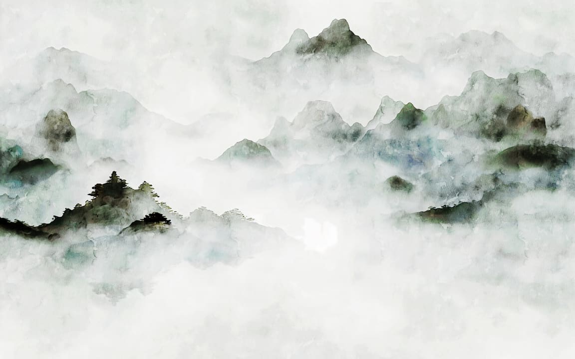Mystical green mountains