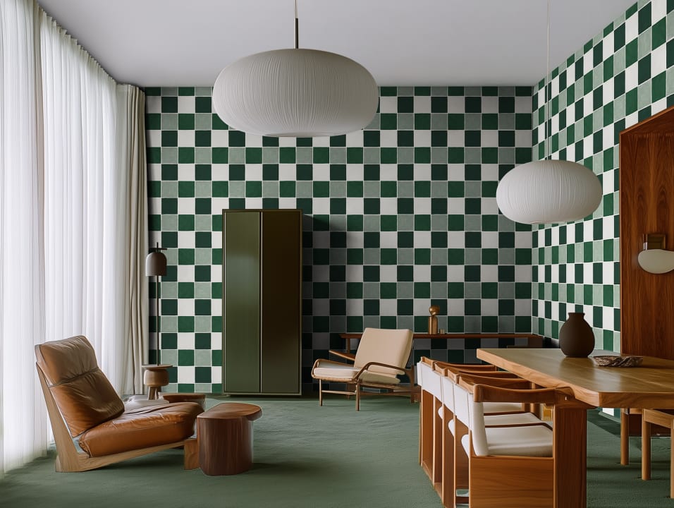 Verde a scacchiera Chic