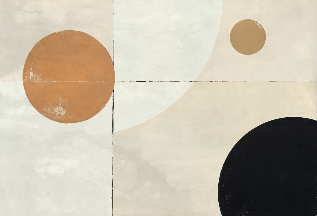 Geometrische elegantie in beige