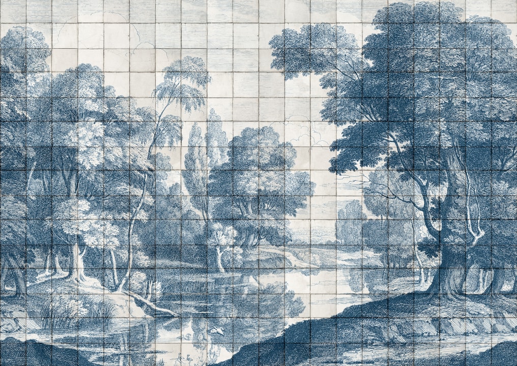Tijdloos Porseleinen Landschap in Blauw | Rebel Walls