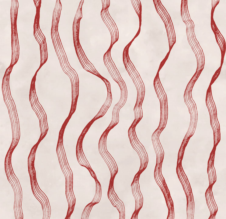Strisce ondulate di nastro rosso