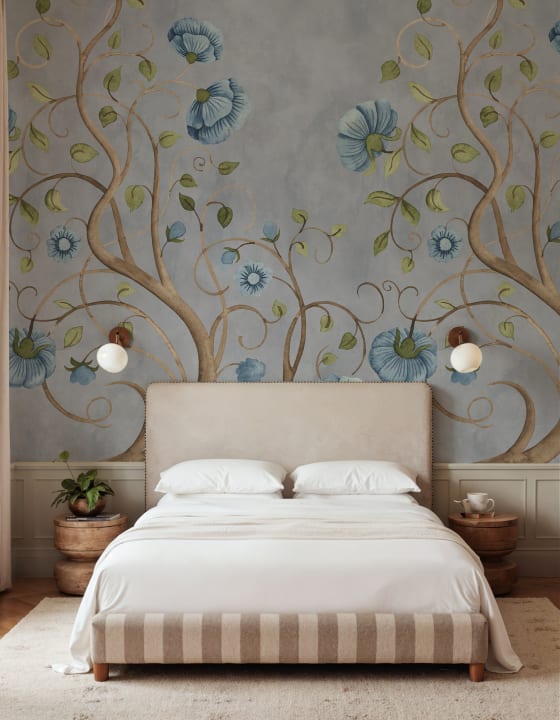 Elegant Flow of Blue Blooms