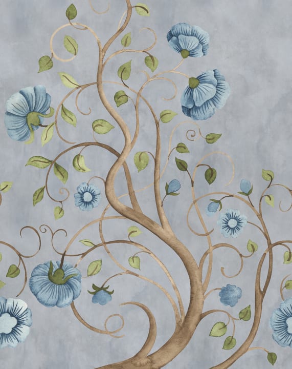 Elegant Flow of Blue Blooms