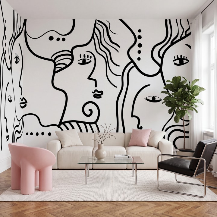 Expressieve Gezichten in Grafiet | Rebel Walls