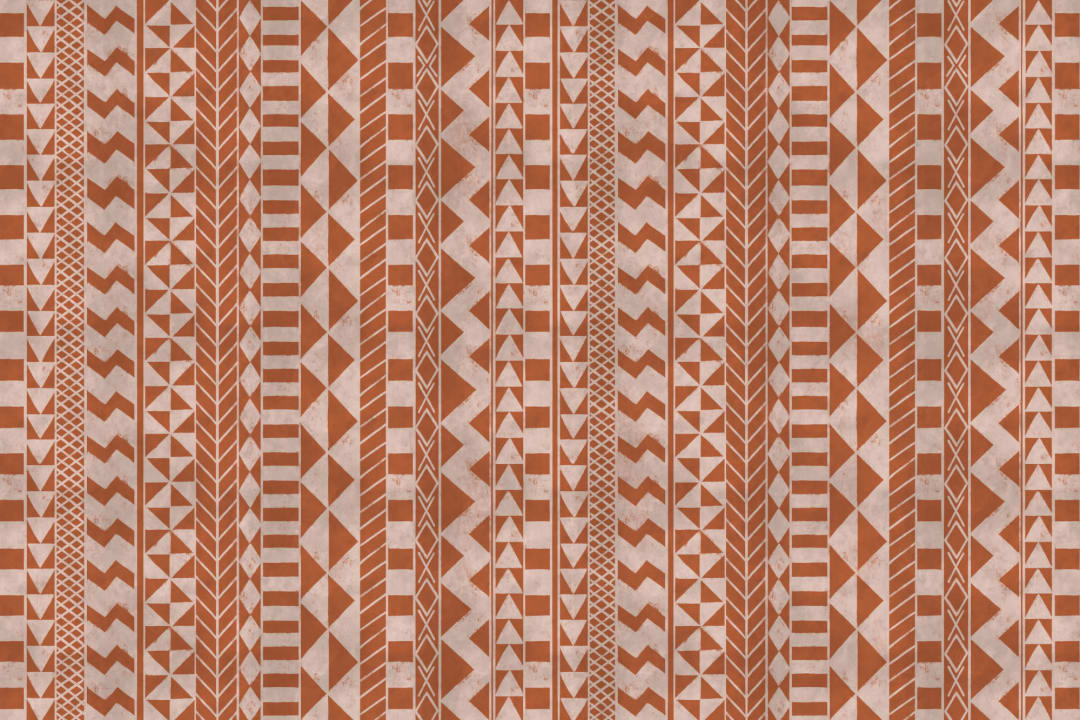Carta da Parati Terracotta con Motivi Tribali Africani