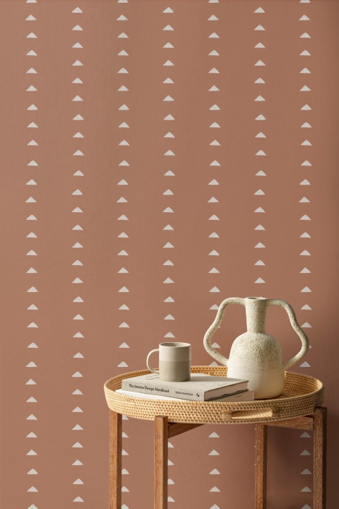 Terracotta Small Triangle Repeat Pattern Wallpaper