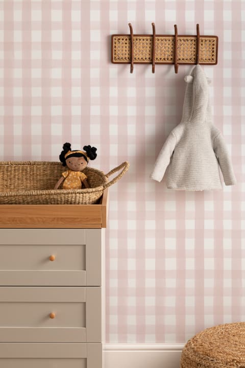 Pink Gingham Wallpaper