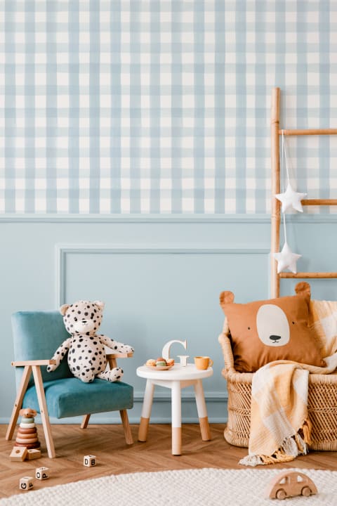 Papier Peint Vichy Bleu