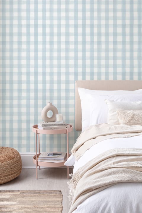 Blue Gingham Wallpaper